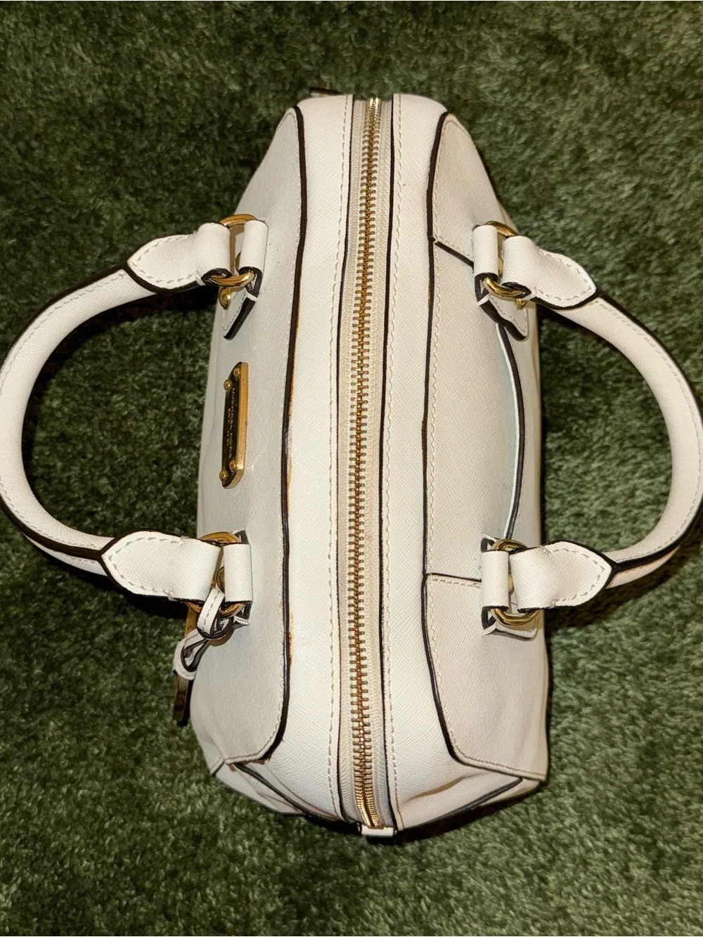 Michael Kors White Saffiano Leather Satchel Bag